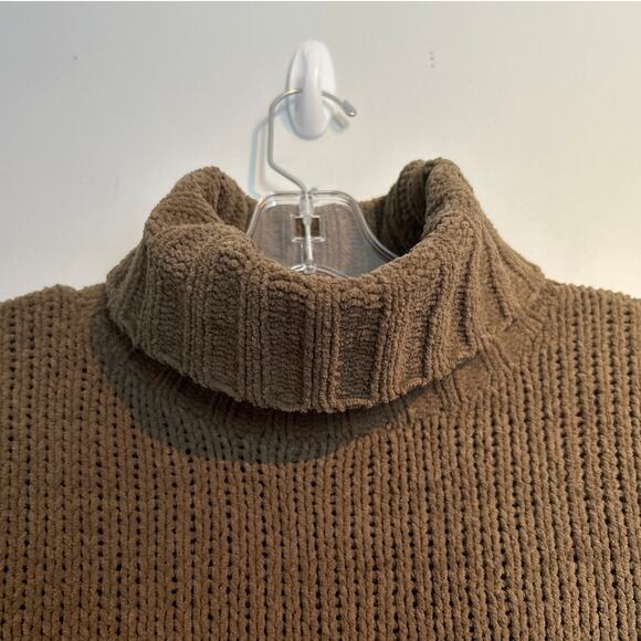 Aerie Chenille Turtleneck Sweater – Dark Sage Green/Brown – Women’s XS - Picture 2 of 5